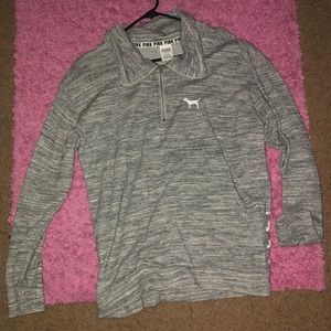 PINK Grey Quarter Zip